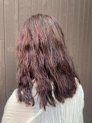 パーマ×チェリーレッドカラー