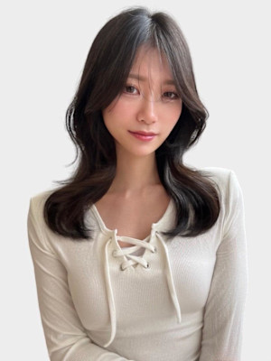 韓国風大人可愛いミディアムレイヤー