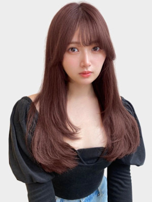 大人可愛いピンクブラウン×レイヤーカット