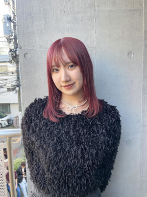 ピンクカラー　ハイトーンカラー　ミルクティーピンク