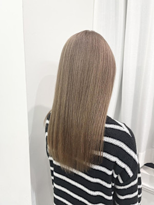 美髪/大人かわいい/こなれミディ/サンドベージュ