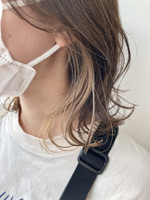 デザインカラー/レイヤーカット/ウェットヘア/オリーブベージ