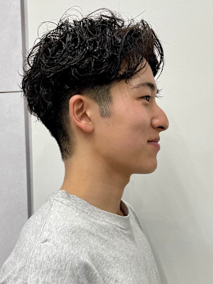 大人２ブロックパーマ