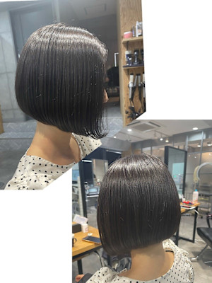 【ミニボブ】×【ブルーグレージュ】