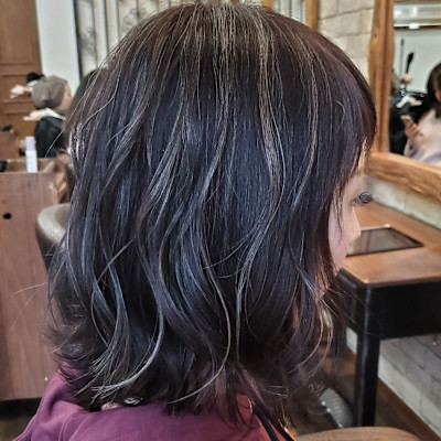 白髪ぼかしハイライト
