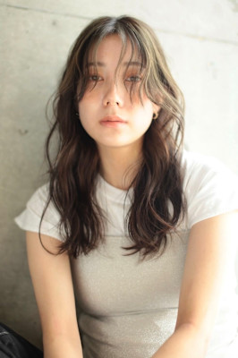 パーマ　アンブレラカラー　オリーブグレージュ　代官山　中目黒