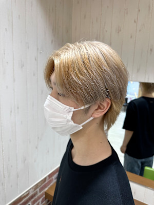 メンズ×ブロンド×マッシュ