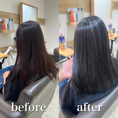 白髪ぼかし　セミディ　シアーカラー　【藤沢　藤沢駅】