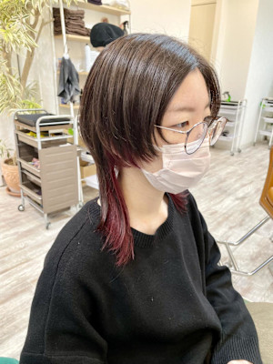 ウルフカット/インナーカラー/ケアブリーチ