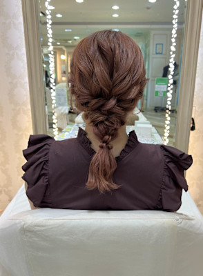 【crop es辻堂 藤田】ハイトーン編みおろしアレンジ