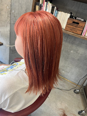 アプリコットオレンジ×切りっぱなしロブ