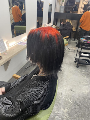 デザインカラー/レイヤーカット/ウェットヘア