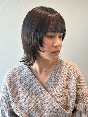 ウルフ/顔周り/外ハネ/透明感カラー/20代30代40代