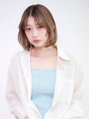 bassa新所沢  センター分け大人ボブ