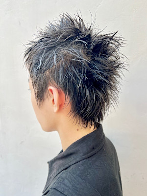 シドヴィシャス風ザクザクメンズパンクヘアスパイキーショート