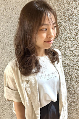 2weyバングゆるふわウェーブ透明感カラー