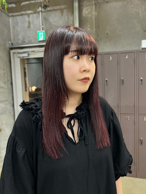 ワインレッド×ワイドバング