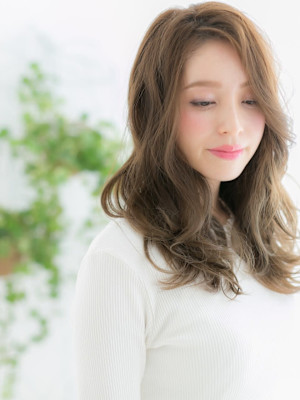 かきあげバング大人巻きロングウルフ