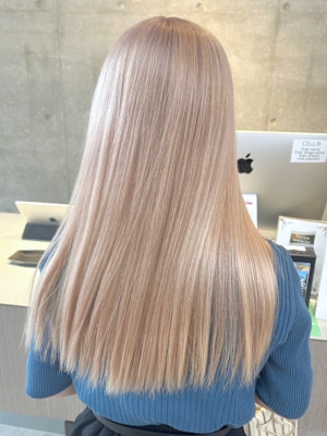 ホワイトミルクティー 艶髪ハイトーン ダメージレスカラー