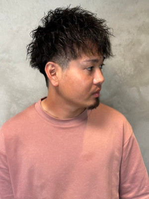 ツイストパーマ  刈り上げマッシュ ツーブロック ショート