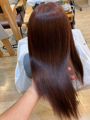 お客様髪質改善データ1304（夏のレッドカラー）