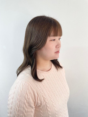 レイヤーカット/フェイスレイヤー/オリーブベージュ