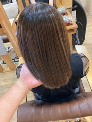 お客様髪質改善データ1308（酸性縮毛矯正でボブ）