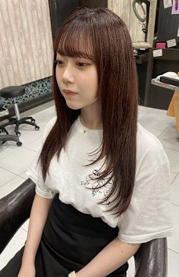 顔周りレイヤー/ピンクカラー 岩崎錦糸町北口