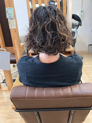 お客様髪質改善データ1308（夏ウェーブパーマ）