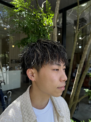 パーマ×ハイライト