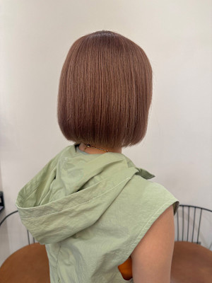 池袋 イルミナカラー ミニボブ アプリコットベージュ♪