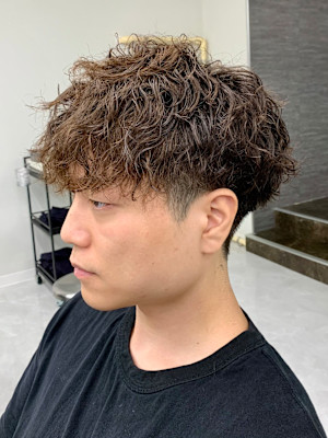 無造作パーマ波巻きパーマ波巻きスパイラルパーマツーブロック