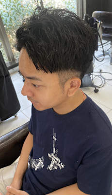 クセを活かしたショートアップバング/眉カット　錦糸町北口