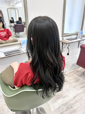 オリーブグレージュ/ロング/艶髪