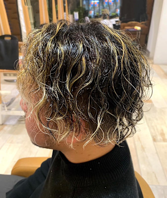 ハイライト×スパイラルパーマ