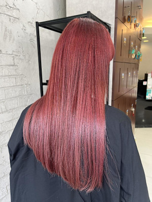 30.40代白髪ぼかしダブルカラーレッドピンク