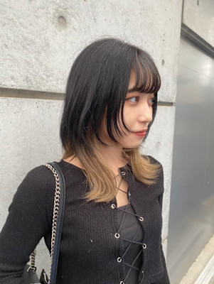 ウルフカット×インナーカラー