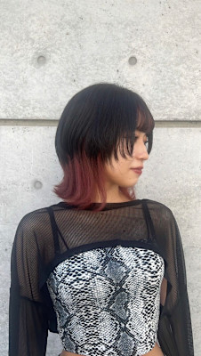 ウルフカット×インナーカラー