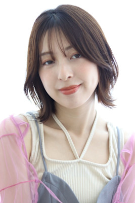 顔まわりレイヤーカット×切りっぱなしボブ20代30代40代