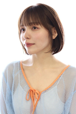 20代/30代/40代＊ひし形ボブ×前髪あり×ベージュカラー