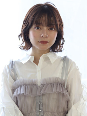 ★10代20代30代◎シアーカラー×ゆるふわ×結べるボブ