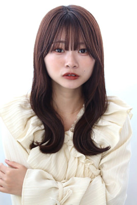 20代30代40代顔まわりおくれ毛小顔ロングレイヤー