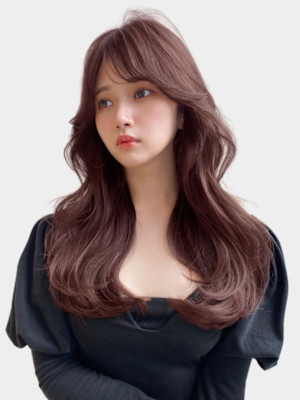 2wayバング韓国前髪シースルーミディアムくびれヘア顔周り