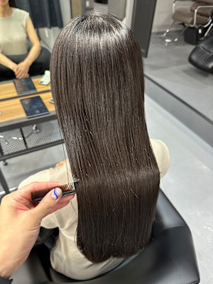 美髪ストレート　髪質改善　水素縮毛　水素トリートメント