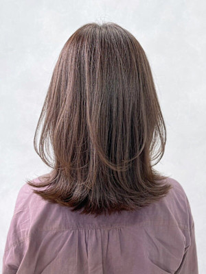 レイヤーカットロンググレーベージュ_ba474141