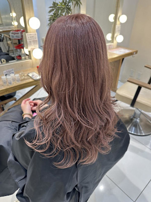 [aina]ピンクベージュ/ブリーチダブルカラー