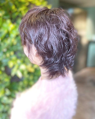 骨格矯正ショートウルフパーマ