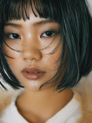 グリーン地毛ハイライト ラフボブ【FIRST】吉田京介