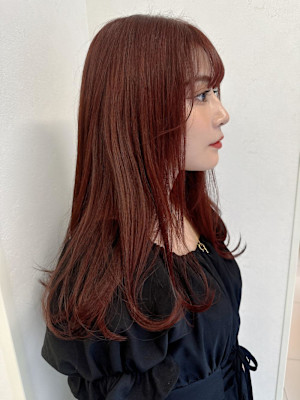 ピンクベージュ♪レッドベージュ♪　前髪♪