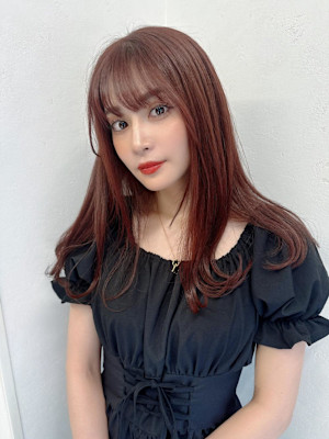 ピンクベージュ♪レッドベージュ♪　前髪♪